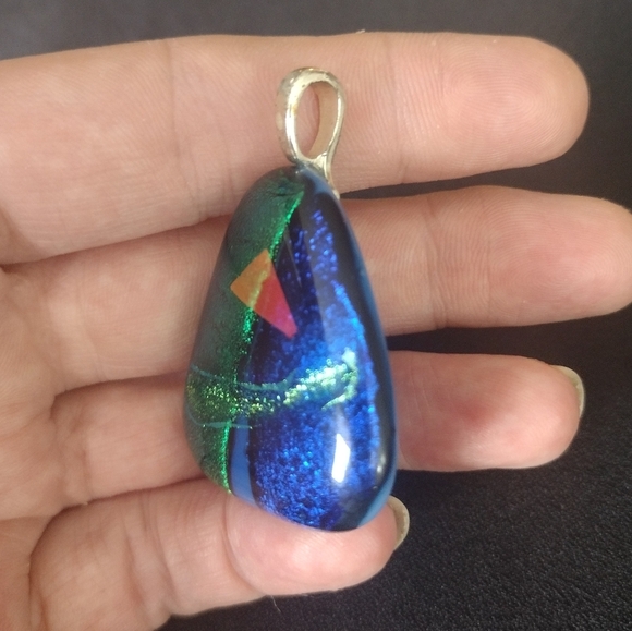 Green and Blue Glass Pendant - Picture 2 of 8